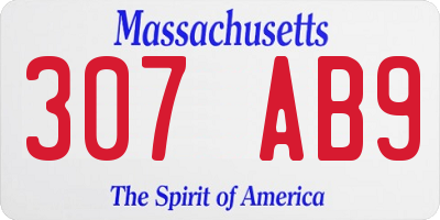 MA license plate 307AB9