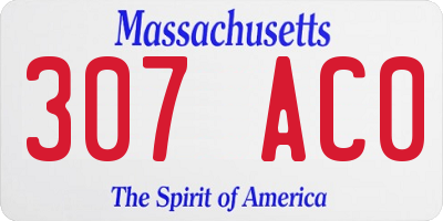 MA license plate 307AC0