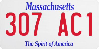 MA license plate 307AC1