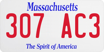 MA license plate 307AC3