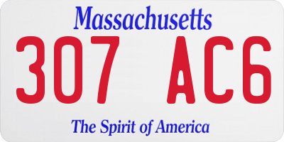 MA license plate 307AC6