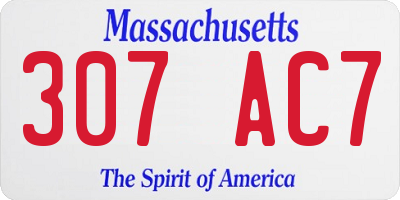 MA license plate 307AC7