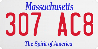 MA license plate 307AC8