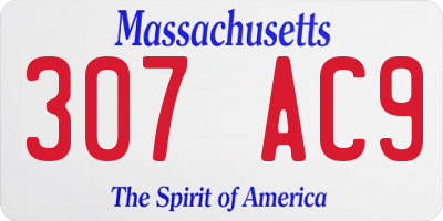 MA license plate 307AC9