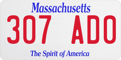 MA license plate 307AD0