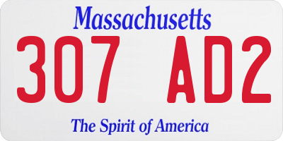 MA license plate 307AD2