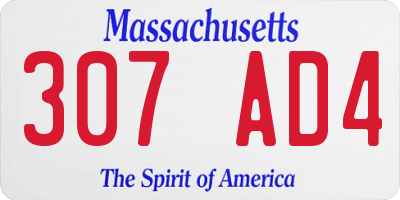 MA license plate 307AD4