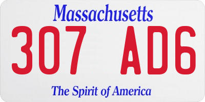MA license plate 307AD6