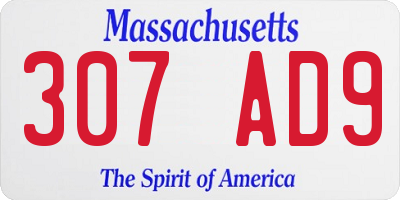 MA license plate 307AD9