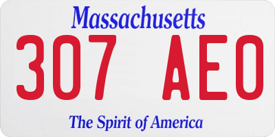 MA license plate 307AE0