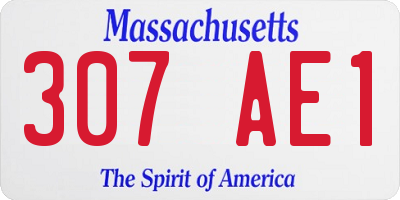 MA license plate 307AE1