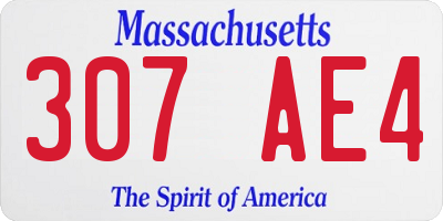 MA license plate 307AE4