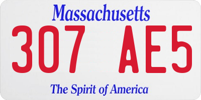 MA license plate 307AE5