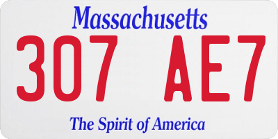 MA license plate 307AE7