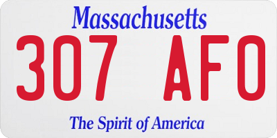 MA license plate 307AF0