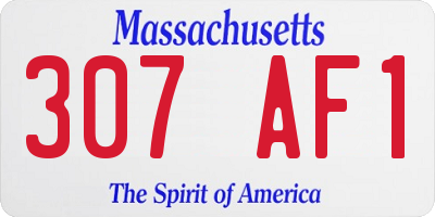 MA license plate 307AF1