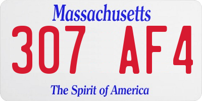 MA license plate 307AF4