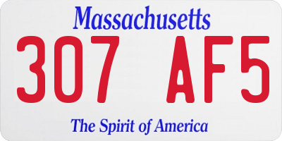 MA license plate 307AF5