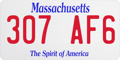 MA license plate 307AF6