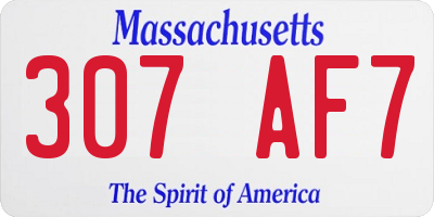 MA license plate 307AF7