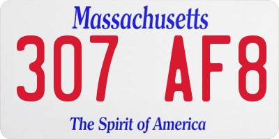 MA license plate 307AF8