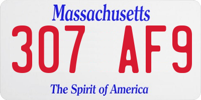 MA license plate 307AF9