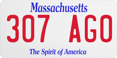 MA license plate 307AG0