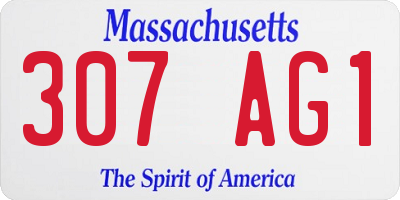 MA license plate 307AG1