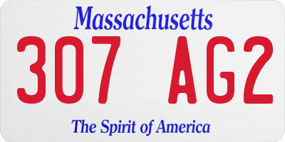 MA license plate 307AG2