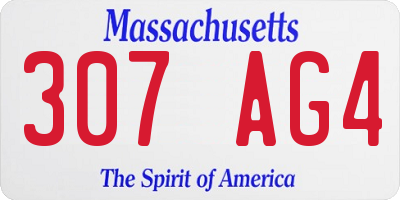 MA license plate 307AG4
