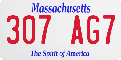 MA license plate 307AG7