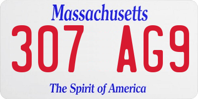 MA license plate 307AG9