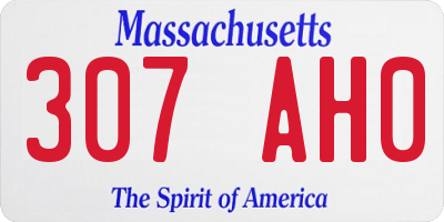 MA license plate 307AH0