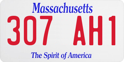 MA license plate 307AH1