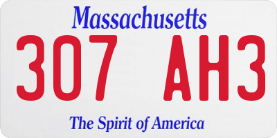 MA license plate 307AH3