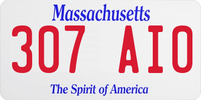 MA license plate 307AI0