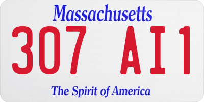 MA license plate 307AI1