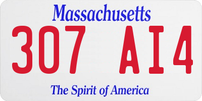 MA license plate 307AI4