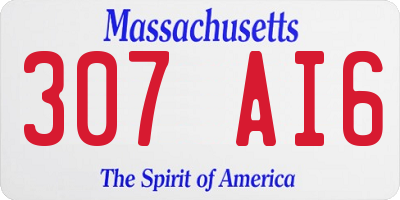 MA license plate 307AI6