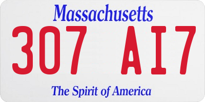 MA license plate 307AI7
