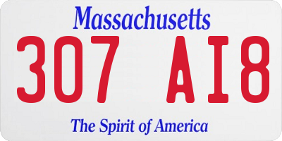 MA license plate 307AI8