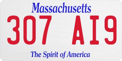 MA license plate 307AI9