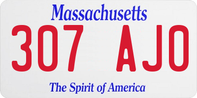 MA license plate 307AJ0
