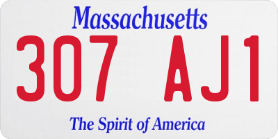 MA license plate 307AJ1