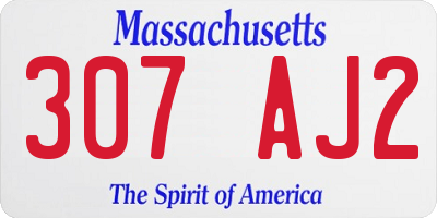 MA license plate 307AJ2