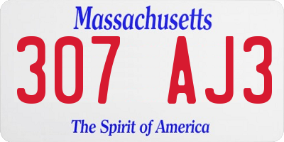 MA license plate 307AJ3