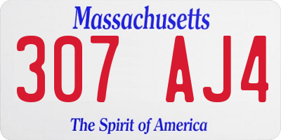 MA license plate 307AJ4