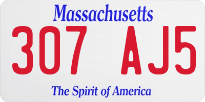 MA license plate 307AJ5