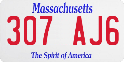 MA license plate 307AJ6