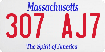 MA license plate 307AJ7